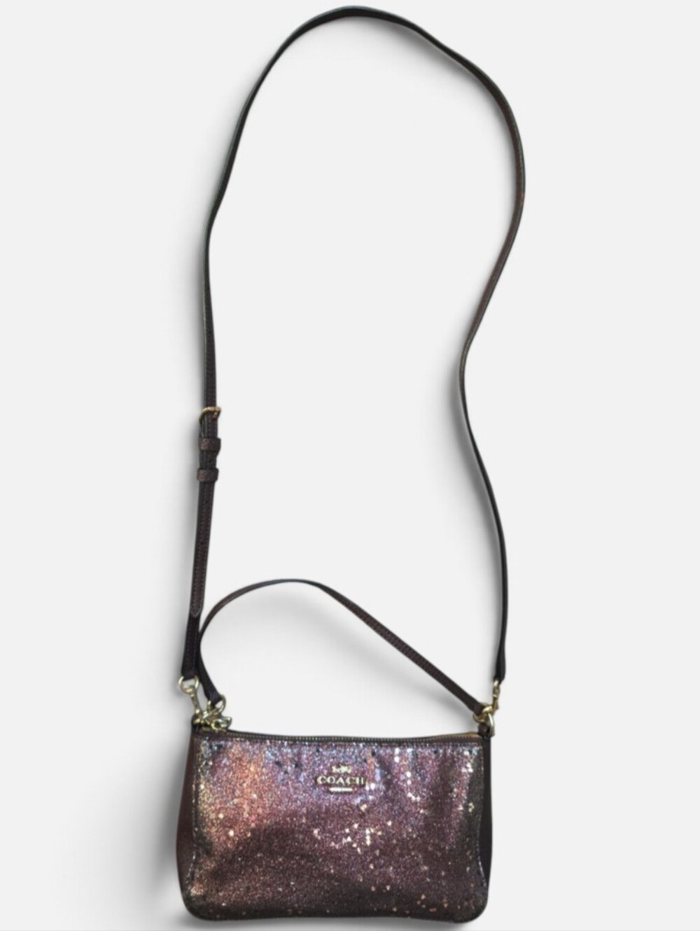 COACH Glitter Heart Crossbody Bag